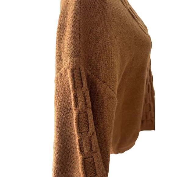 CALVIN KLEIN Mock Knit Camel Knit Sweater Size L NEW - Picture 3 of 5